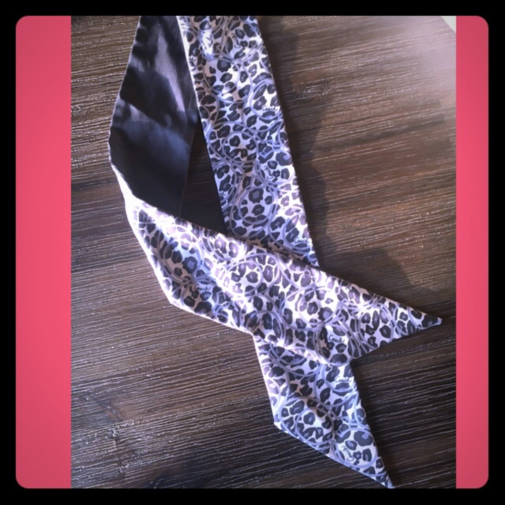 Coach black, white, and grey scarf